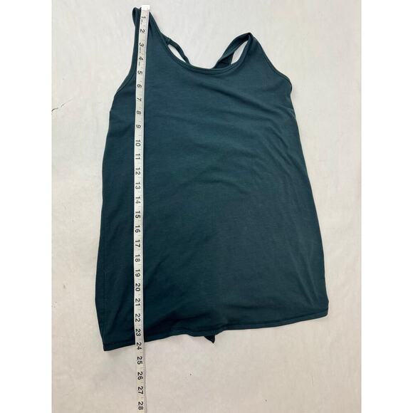 Athleta Tank Top Soft Racerback Open-Back Design Green Draped Size Small - Picture 7 of 8